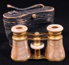 Antique Mother of Pearl and Brass Lemaire Opera Glasses