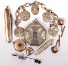 Collection of Yellow Gold, Yellow Metal Miscellaneous Jewelry Items