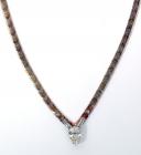 Diamond, Tri Color 14K Yellow Gold Necklace