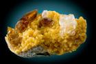 Remarkable Combination of Barite and Gypsum Crystals on Yellow Calcite