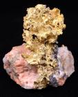 Brilliant Native Gold With Petzite on Pink Granite