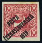 Czechoslovakia 1919, 10h carmine Imperf Austrian Postage Due. VF-XF