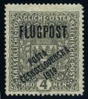 Czechoslovakia 1919, 4k gray Austrian Airmail. VF-XF