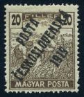 Czechoslovakia 1919, 20f dark brown Hungarian Regular Issue. F-VF