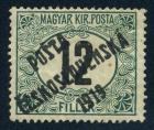 Czechoslovakia 1919, 12f green and black Hungarian Postage Due. F-VF