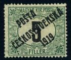 Czechoslovakia 1919, 5f green and black Hungarian Postage Due. F-VF