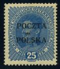 Poland 1919, 15h, 20h, 25h and 30h Austrian Issues. F-VF