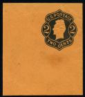 Envelope, 1863, 2¢ black on orange, die 2. VF-XF
