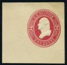 Envelope, 1884, 2¢ red, die 1. XF-Sup