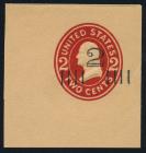 Envelope, 1920, 2¢ on 2¢ carmine on oriental buff, die 6. XF-Sup
