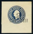 Envelope, 1920, 2¢ on 5¢ blue. XF-Sup