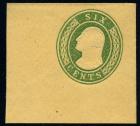 U.S. Envelope, 1853, 6¢ red and 6¢ green. XF-Sup