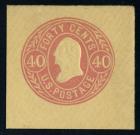 U.S. Envelope, 1865, 12¢-40¢ values. XF-Sup