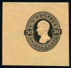 U.S. Envelope, 1874, 30¢ black (shades). XF-Sup