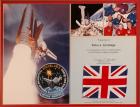 STS-51F, 1985, FLOWN Gresa Britain Flag and Crew/Mission Patch