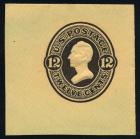 Envelope, 1870, 12¢ plum, 12¢ plum on amber and 12¢ plum on cream. XF-Sup