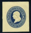 Envelope, 1874, 1¢ dark blue, die 1 and 1¢ dark blue on amber, die 1. VF-XF