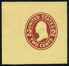 Envelope, 1907, 2¢ brown red on amber, die 2. XF-Sup