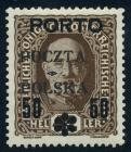 Poland 1919, 15h/30h violet and 50h/42h chocolate Austrian Postage Dues. VF-XF