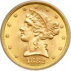 1882-S $5 Liberty. PCGS MS64