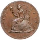 1871 Pattern Silver Dollar. Copper, reeded edge. PCGS PF65