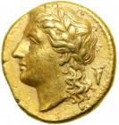 Sicily, Syracuse. Agathokles, 317-289 BC. Electrum 25 Litrai (3.72 g). AEF