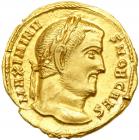 Maximinus II as Caesar, AD 305-308. Gold Aureus (5.11 g) minted at Aquileia, AD 305-306. EF