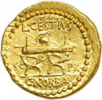 L. Cestius and C. Norbanus, moneyers, 43 BC. Gold Aureus (8.13 g) minted at Rome - 2