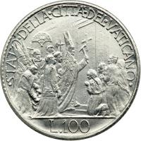 Italian States - Papal/Roman States. Platinum 100 Lire, 1950. BU - 2