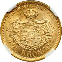 Sweden. 20 Kronor, 1881-EB. NGC MS63 - 2
