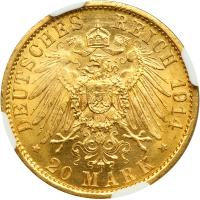 German States - Prussia. 20 Marks, 1914-A. NGC MS64 - 2