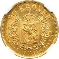 Norway. 20 Kroner, 1902. NGC MS63 - 2