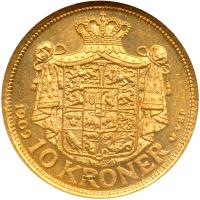 Denmark. 10 Kroner, 1909-VBP. NGC MS62 - 2