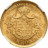 Sweden. 20 Kronor, 1889-EB. NGC MS64 - 2