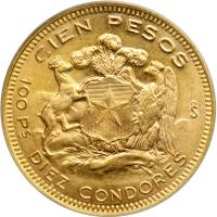 Chile. 100 Pesos, 1951-So. ANACS MS63 - 2
