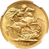 Australia. Sovereign, 1886-M. NGC MS62 - 2