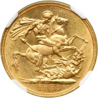 Australia. Sovereign, 1884-M. NGC MS62 - 2