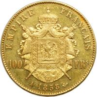 France. 100 Francs, 1858-A. EF - 2