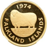 Falkland Islands. 5 Pounds, 1974. NGC PF67 - 2