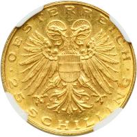 Austria. 25 Schillings, 1935. NGC MS63 - 2