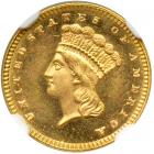 1877 $1 Gold Indian. NGC MS68