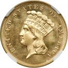 1866 $3 Gold. NGC MS65