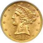 1884-S $5 Liberty. PCGS MS63