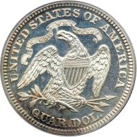 1875 Liberty Seated Quarter Dollar. PCGS PF63 - 2