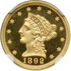 1892 $2.50 Liberty. NGC PF67