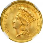 1854 $3 Gold. NGC MS66