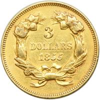 1855 $3 Gold. EF40 - 2