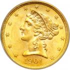 1901-S $5 Liberty. PCGS MS62