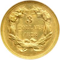 1878 $3 Gold. PCI MS64 - 2