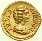 Julia Domna, wife of Septimius Severus, AD 193-211. Gold Aureus (7.24 g) minted at Rome, c. AD 209. EF
